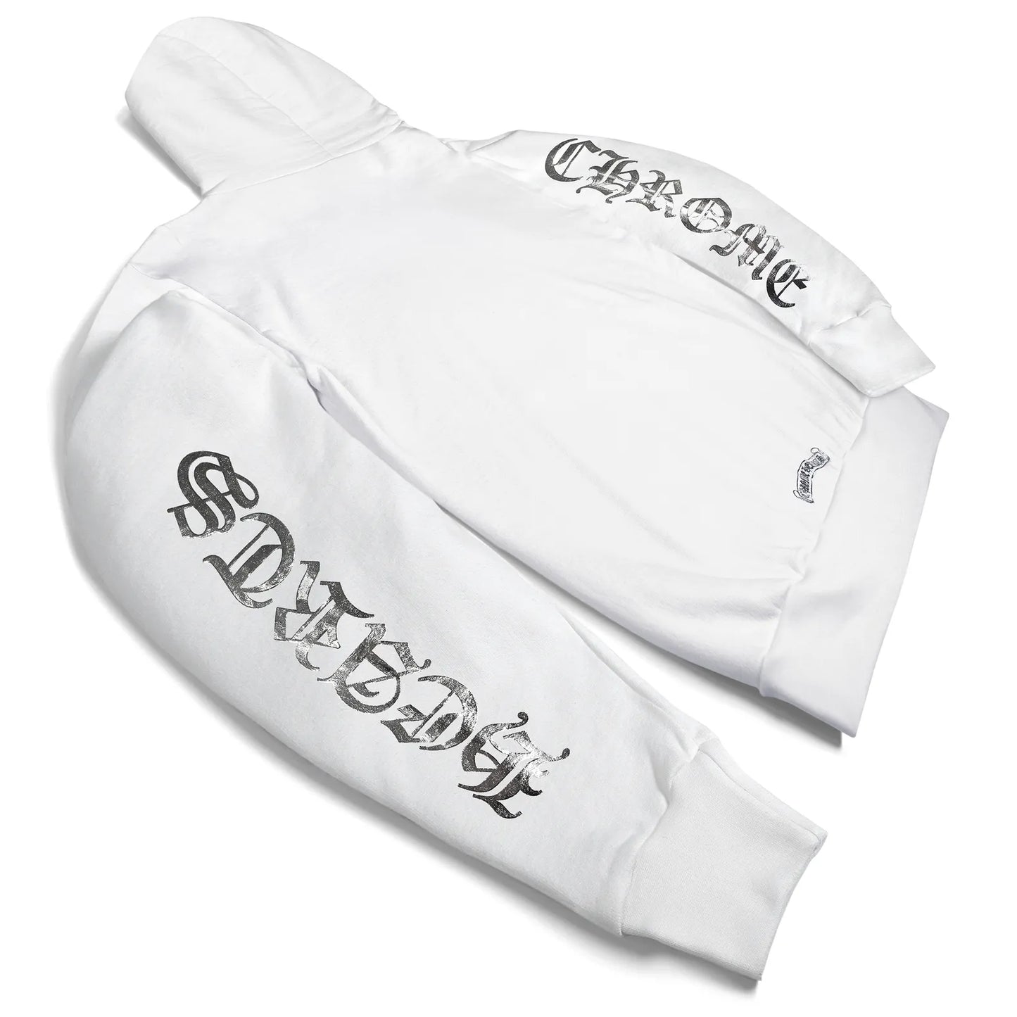 Chrome Hearts Vertical Logo Foil Print Hoodie White