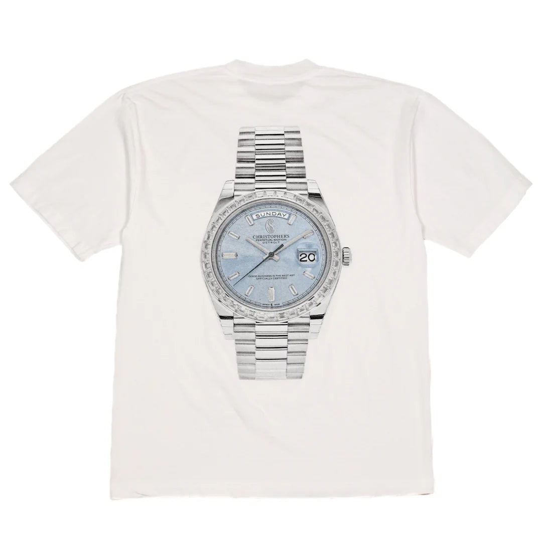 Chris Smokes Perpetual Motion Tee White