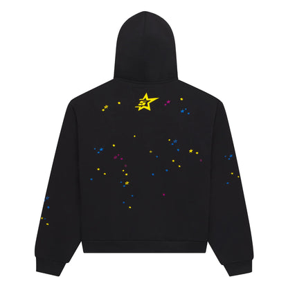 Sp5der Punk V2 Zip-Up Hoodie Black