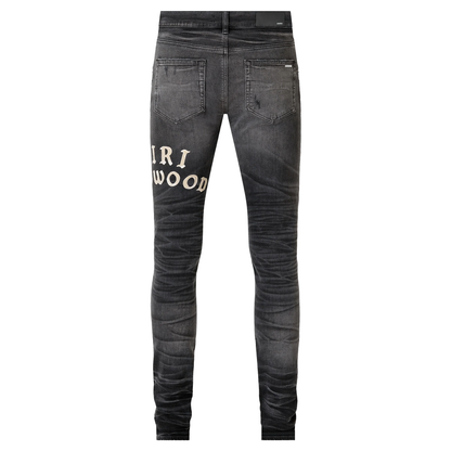 Amiri Hollywood Repaired Jean Faded Black