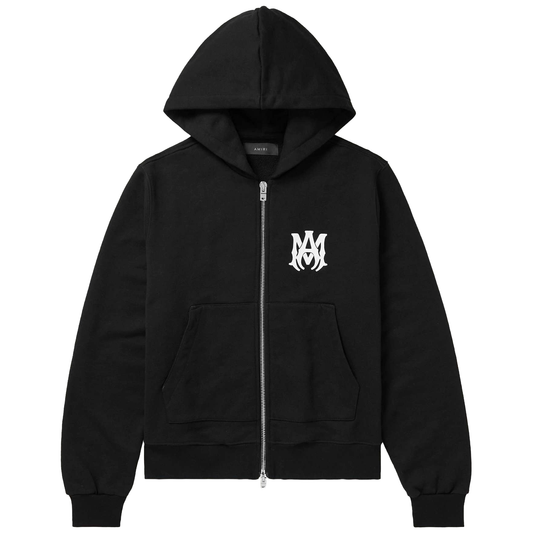 Amiri MA Core Logo Zip-Up Hoodie Black