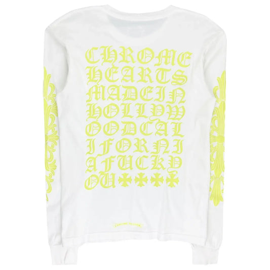 Chrome Hearts Neon Eye Chart L/S T-Shirt White