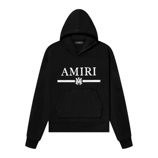 Amiri MA Bar Embroidery Hoodie Black