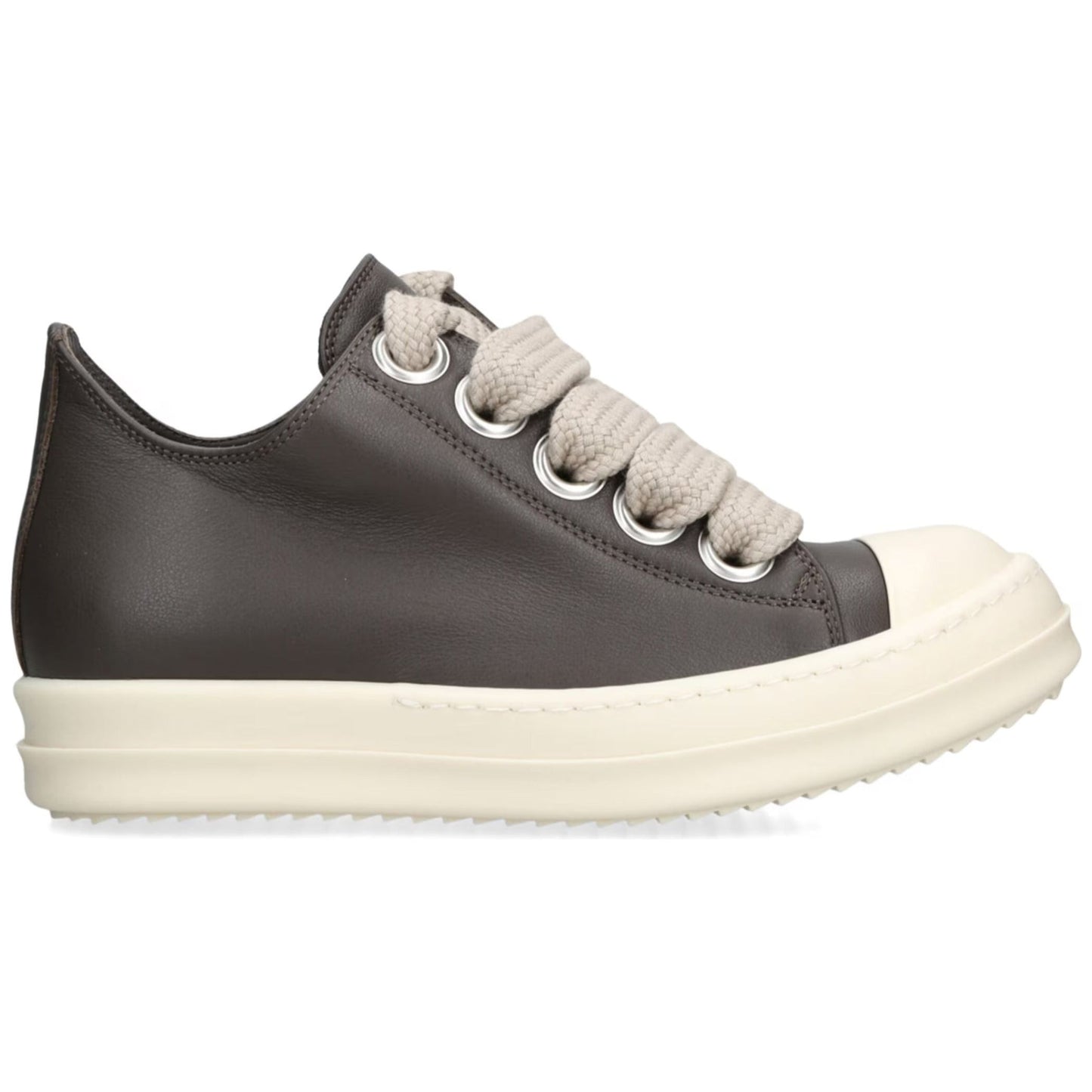 Rick Owens FW25 Concordians Jumbo Laced Low Sneakers Dark Dust/Milk/Milk