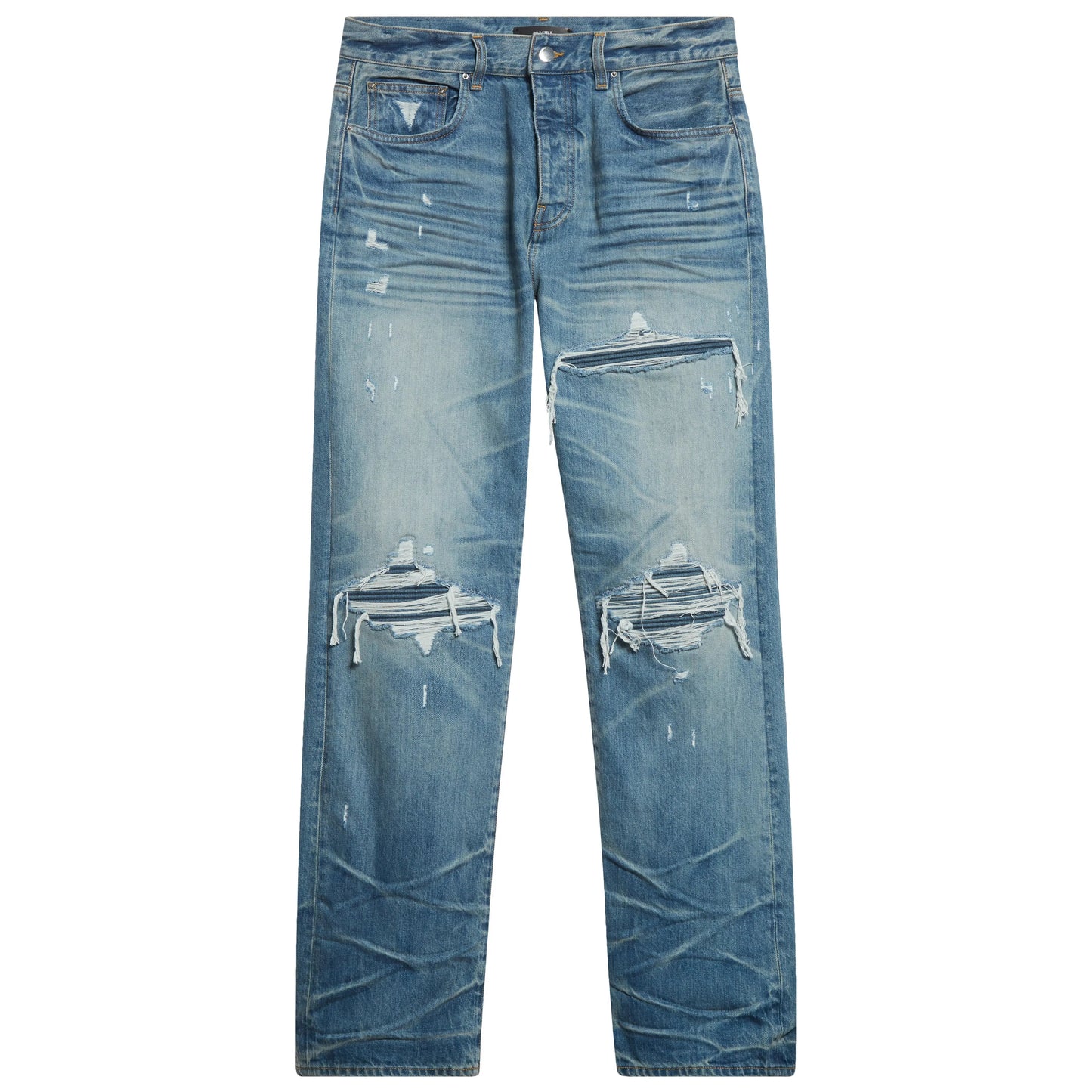 Amiri Pleated Denim Straight MX1 Jean Honeycomb Indigo