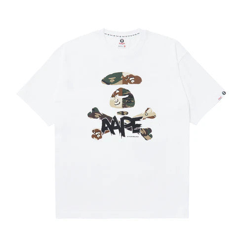 AAPE By A Bathing Ape Moonface Camo Graphic Tee White