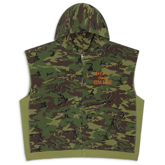 Gallery Dept. 90's Full Zip Cut Off Hoodie Erdl Camo