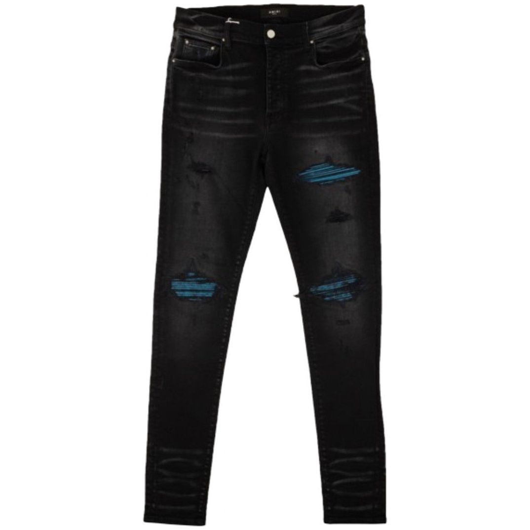 AMIRI MX1 Cracked Paint Blue Jeans