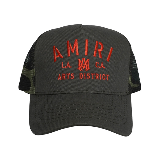Amiri Stencil Trucker Hat Military Green