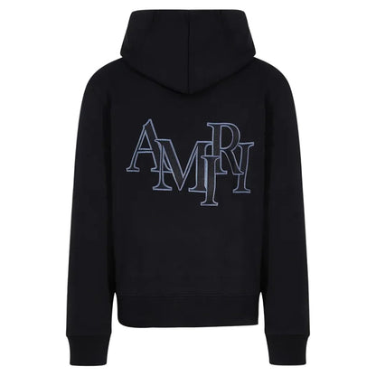 Amiri Staggered Logo Hoodie Black