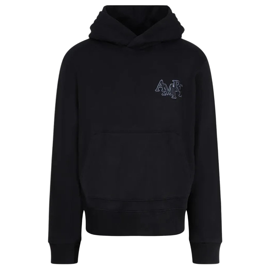 Amiri Staggered Logo Hoodie Black