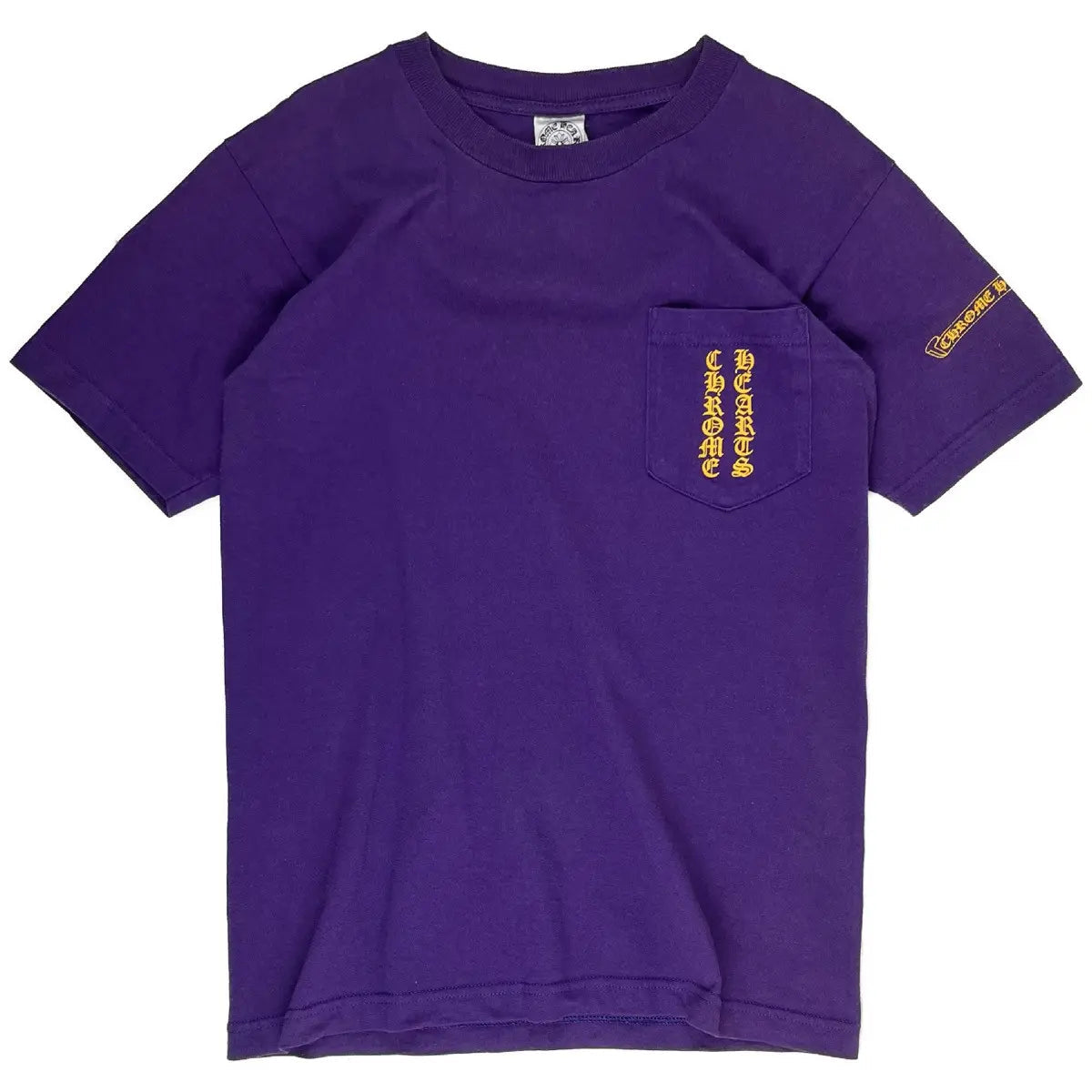 Chrome Hearts Vintage Scroll Logo T-Shirt Purple/Yellow