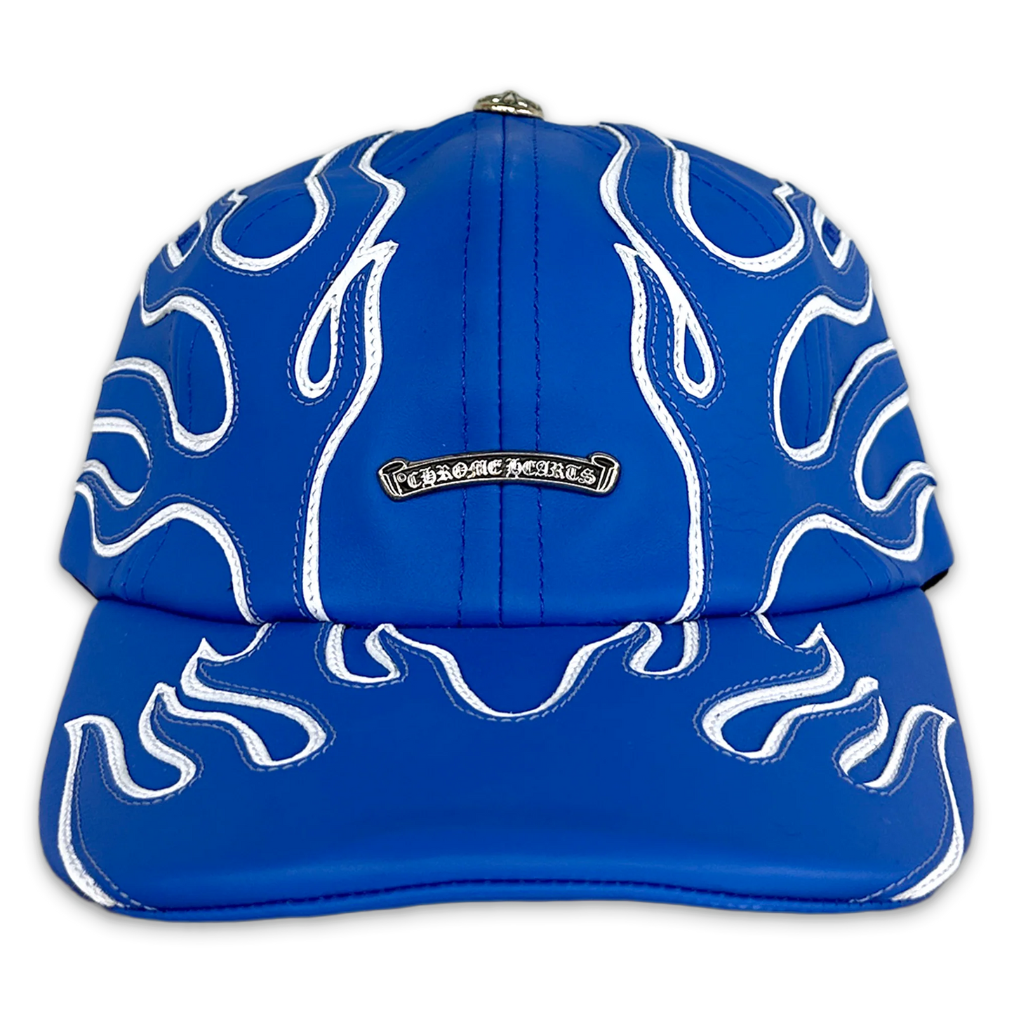 Chrome Hearts Leather Flame Gunslinger Hat Blue