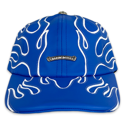 Chrome Hearts Leather Flame Gunslinger Hat Blue