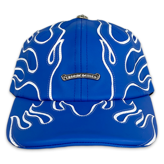 Chrome Hearts Leather Flame Gunslinger Hat Blue