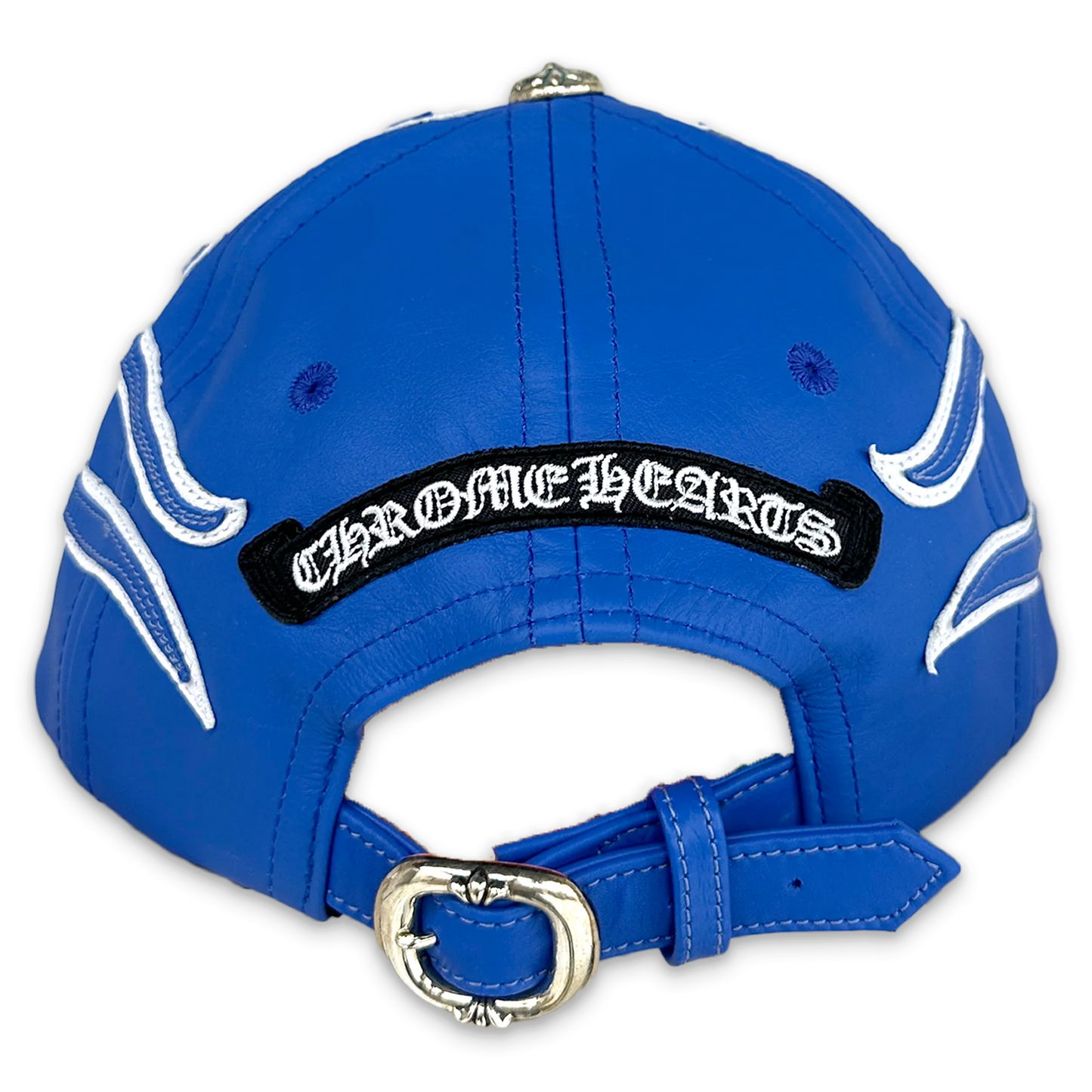 Chrome Hearts Leather Flame Gunslinger Hat Blue