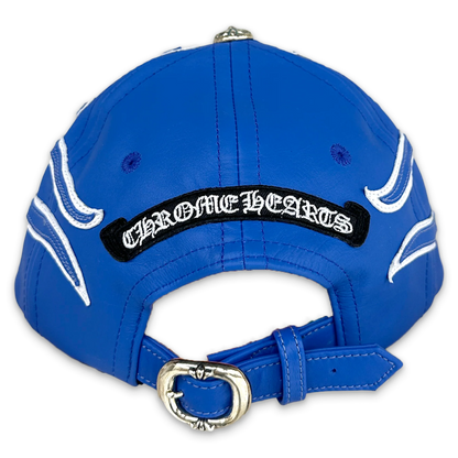 Chrome Hearts Leather Flame Gunslinger Hat Blue