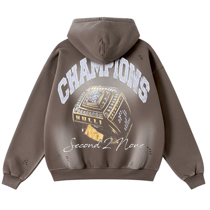 Nulli University Zip-Up Hoodie Brown