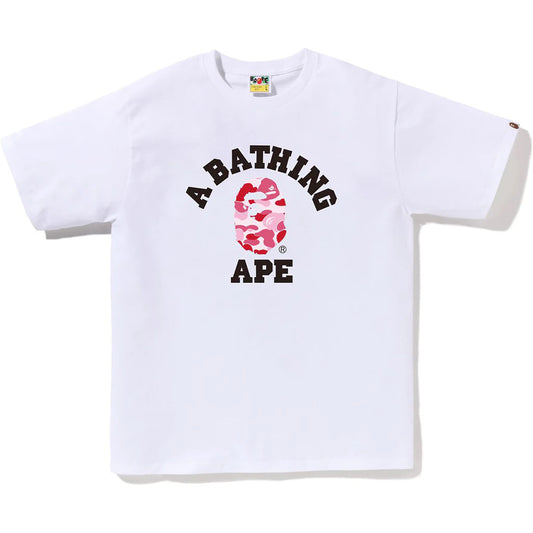 BAPE ABC Camo College Tee White/Pink