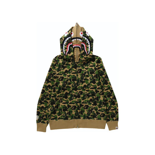 BAPE ABC Camo Double Shark Full Zip Hoodie (FW23) Green