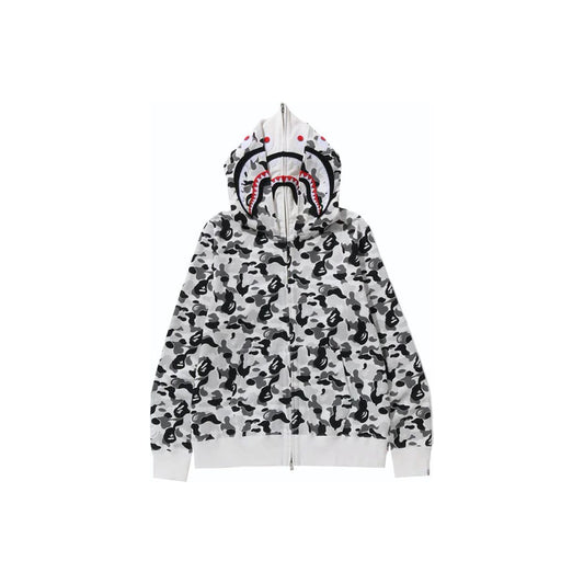 BAPE ABC Camo Double Shark Full Zip Hoodie (FW23) Grey