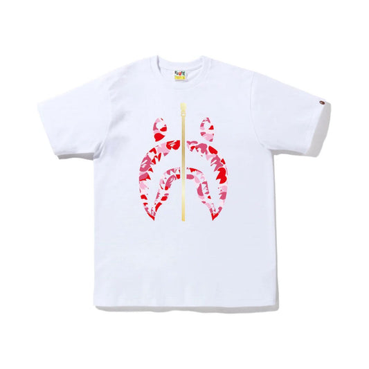 BAPE ABC Camo Gold Zip Shark Tee (SS23) White/Pink