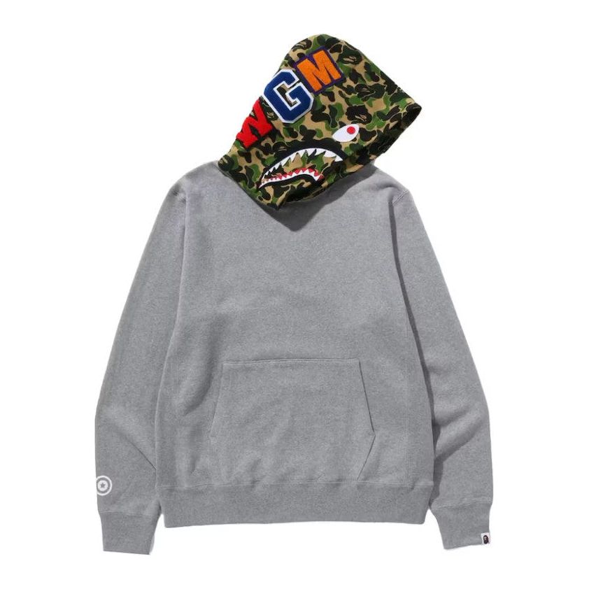 BAPE ABC Camo Shark Pullover Hoodie Gray