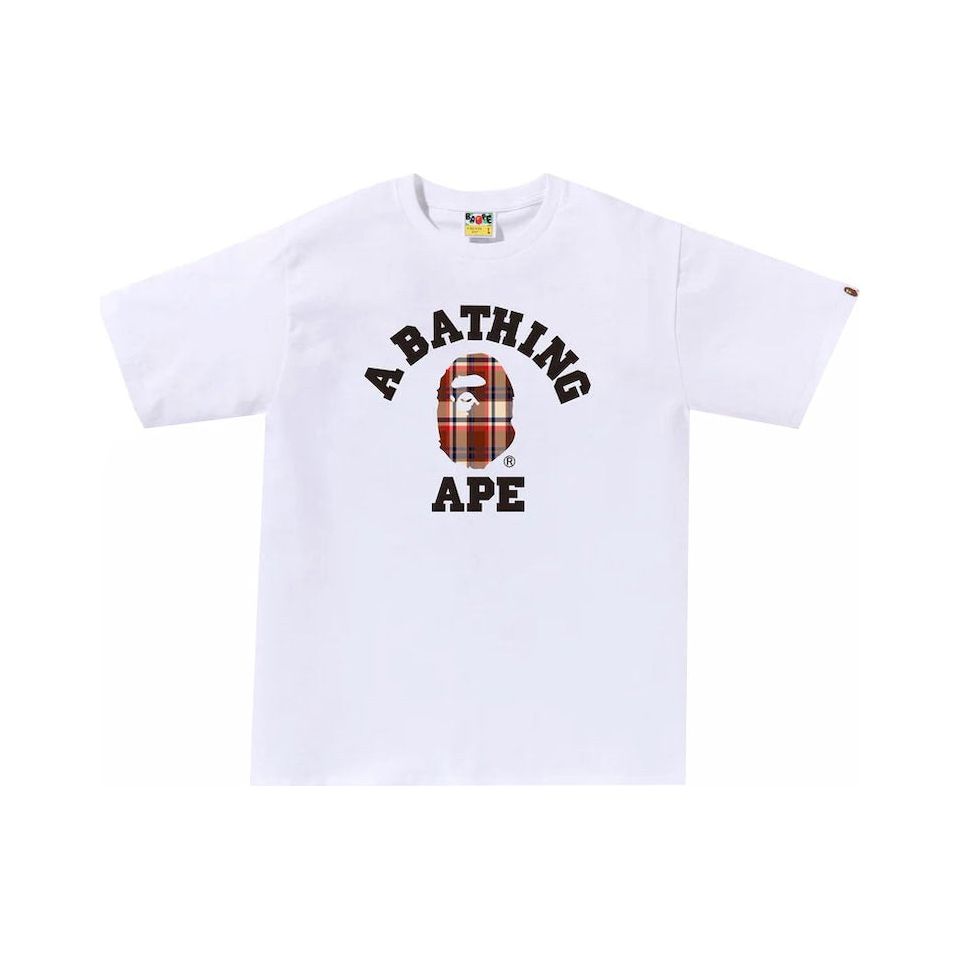 BAPE Check College Tee White