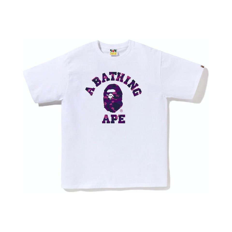 BAPE Color Camo College Tee White/Purple