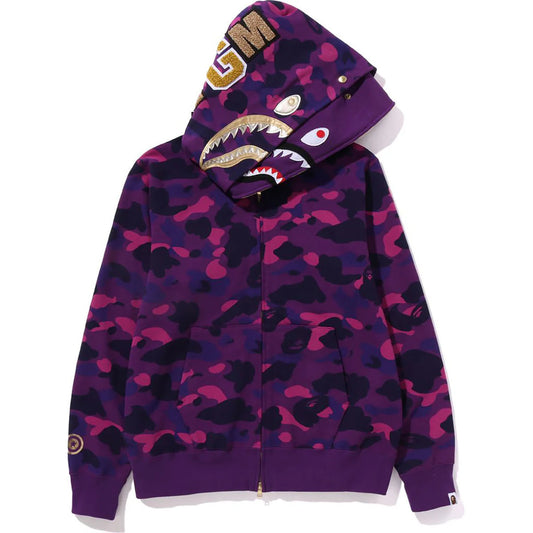 BAPE Color Camo Double Shark Full Zip Hoodie (SS24) Purple