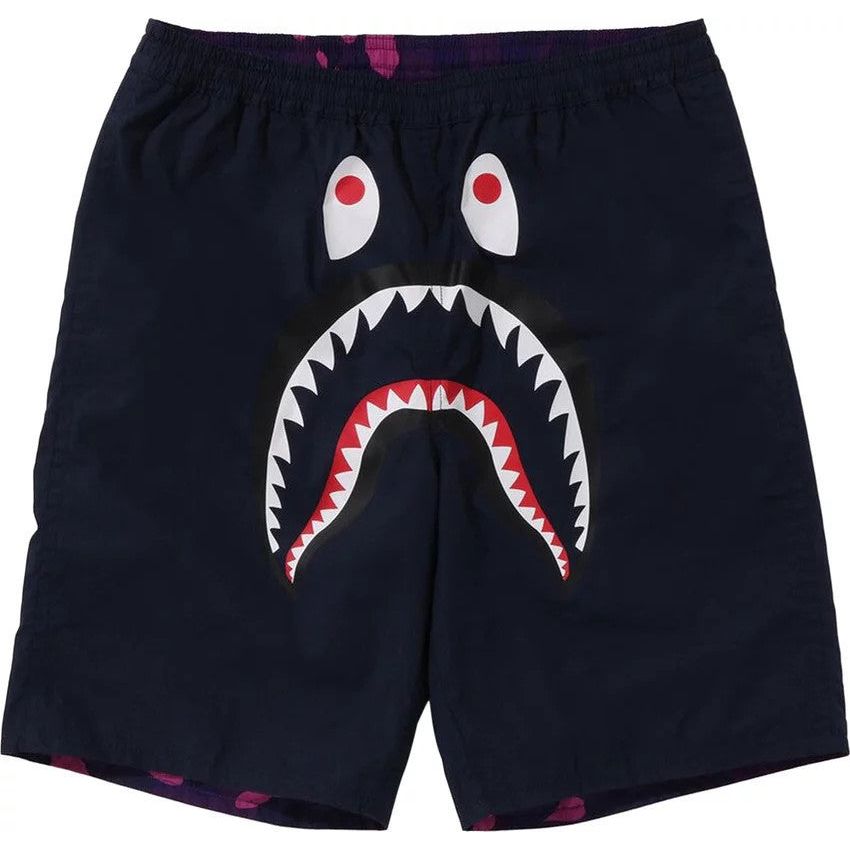 BAPE Color Camo Shark Reversible Shorts Purple