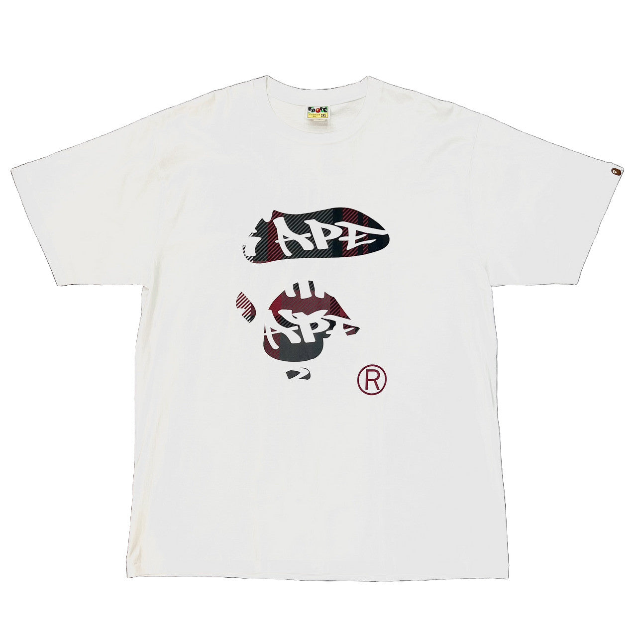 BAPE Graffiti Check Ape Face Tee White/Black