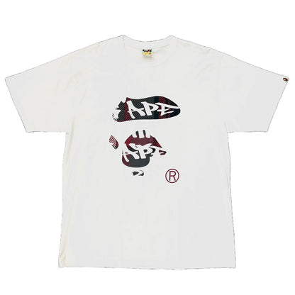 BAPE Graffiti Check Ape Face Tee White/Black