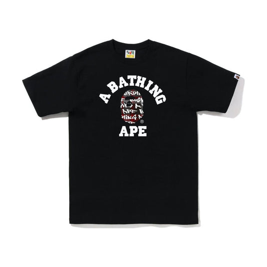 BAPE Graffiti Check College Tee Black/Black