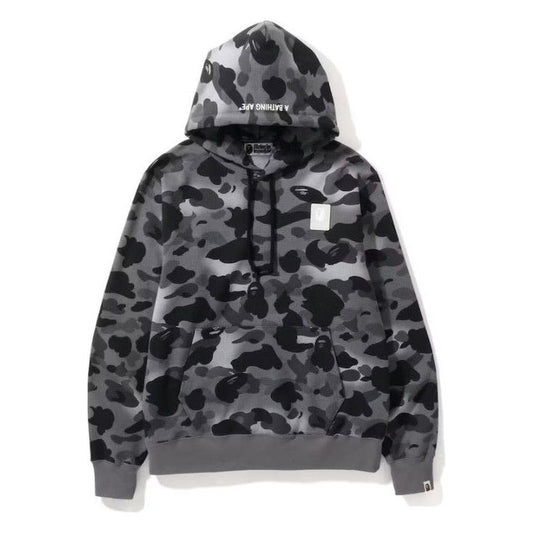 Bape Grid Camo Pullover Hoodie Black