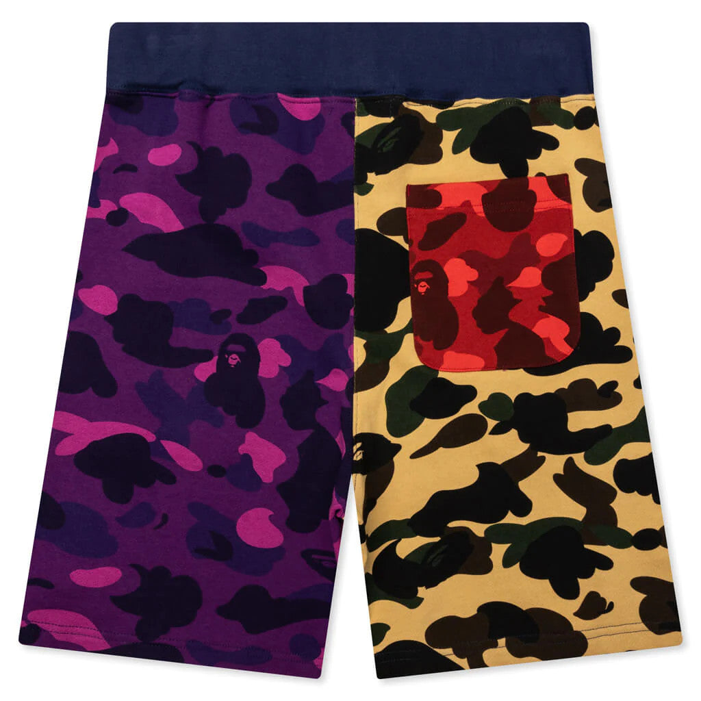 BAPE Mix Crazy Camo Sweat Shorts Multi