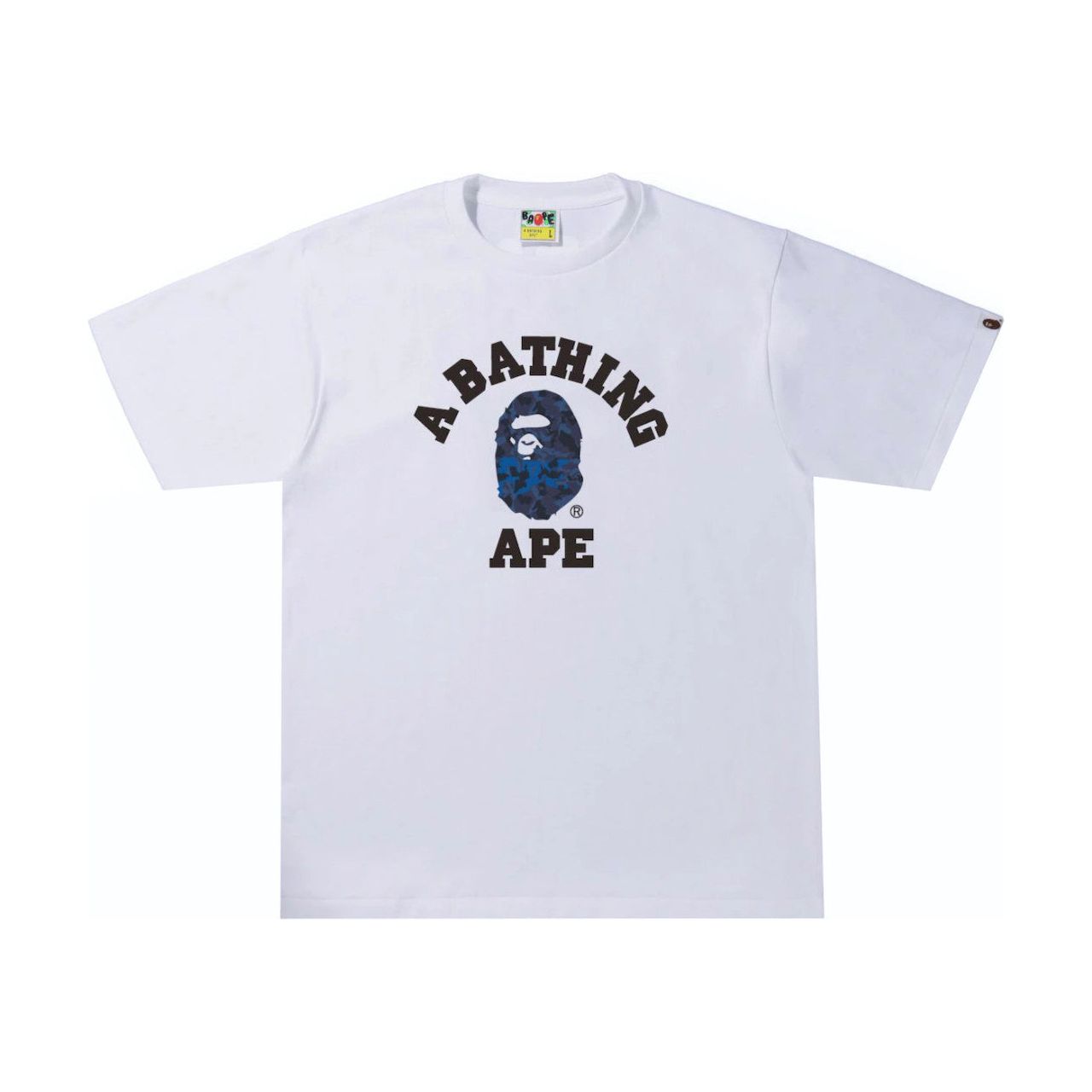 BAPE Sand Camo College Tee White/Navy