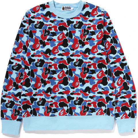 BAPE Store Chicago Camo One Point Crewneck Blue/Red/Black