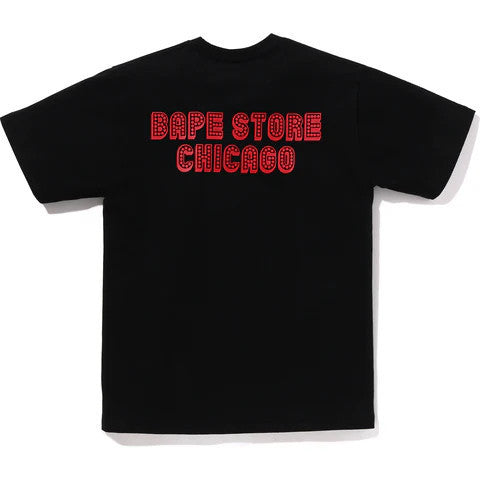 BAPE Store Chicago College Tee Black