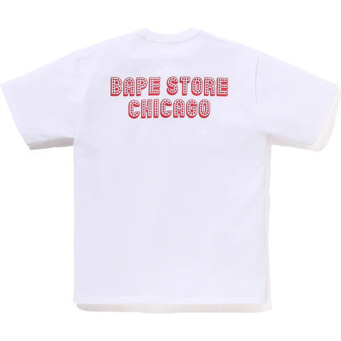 BAPE Store Chicago College Tee White