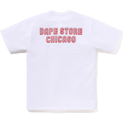 BAPE Store Chicago College Tee White