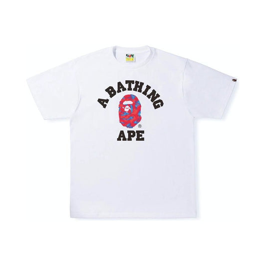 BAPE Stroke Camo College Tee White/Red