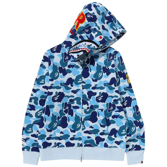 BAPE ABC Camo Shark Full Zip Hoodie Blue