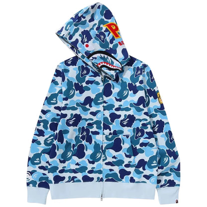 BAPE ABC Camo Shark Full Zip Hoodie Blue