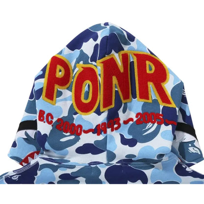 BAPE ABC Camo Shark Full Zip Hoodie Blue