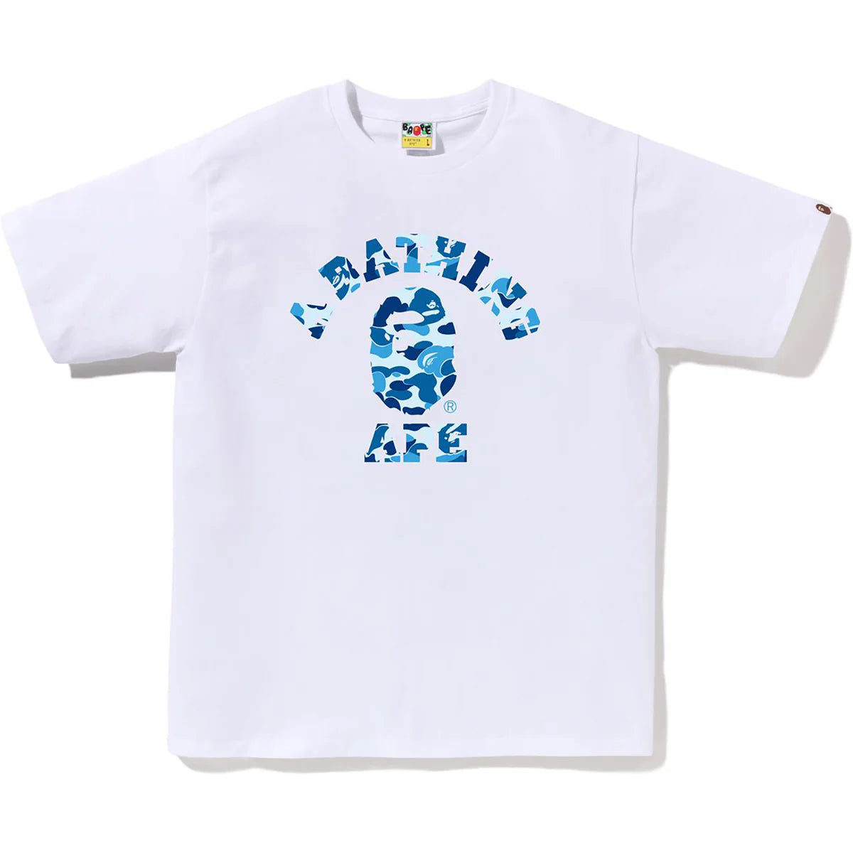 BAPE ABC Camo College Logo Tee White/Blue