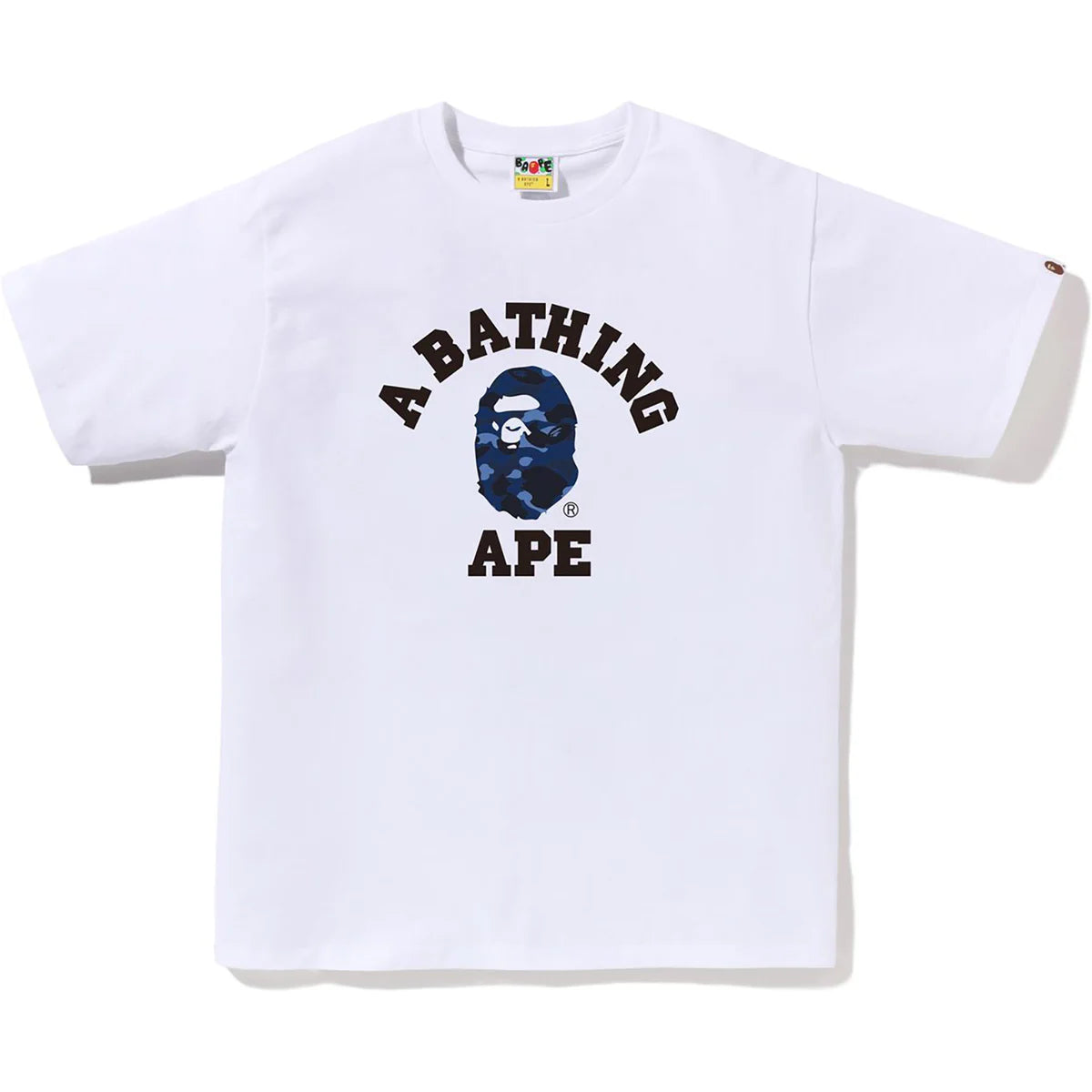 BAPE Color Camo College Logo Tee White/Navy