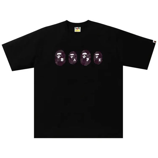 BAPE Color Camo Ape Head Relaxed Tee Black/Burgundy