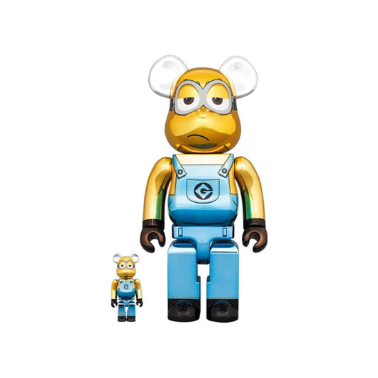 Bearbrick x Minions Kevin Chrome Ver. 100% & 400% Set