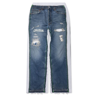Better With Age Franklin Denim Sweatpants Indigo/White